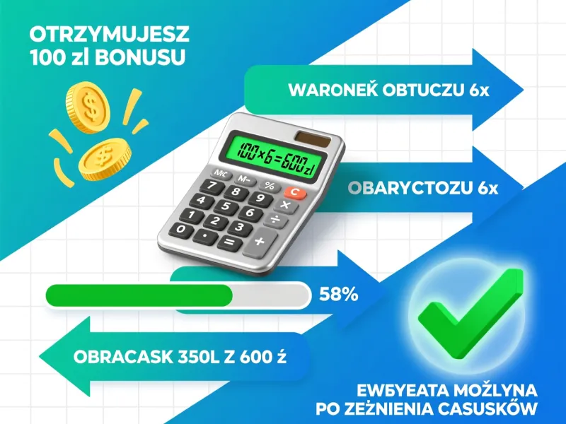 Schemat przedstawiający jak działają warunki obrotu bonusów bukmacherskich